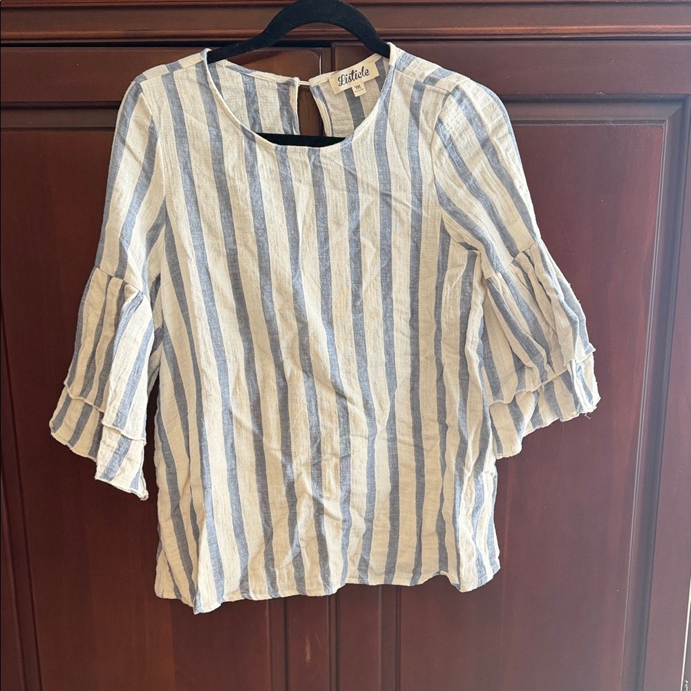 Listiele Blue and White Striped Blouse